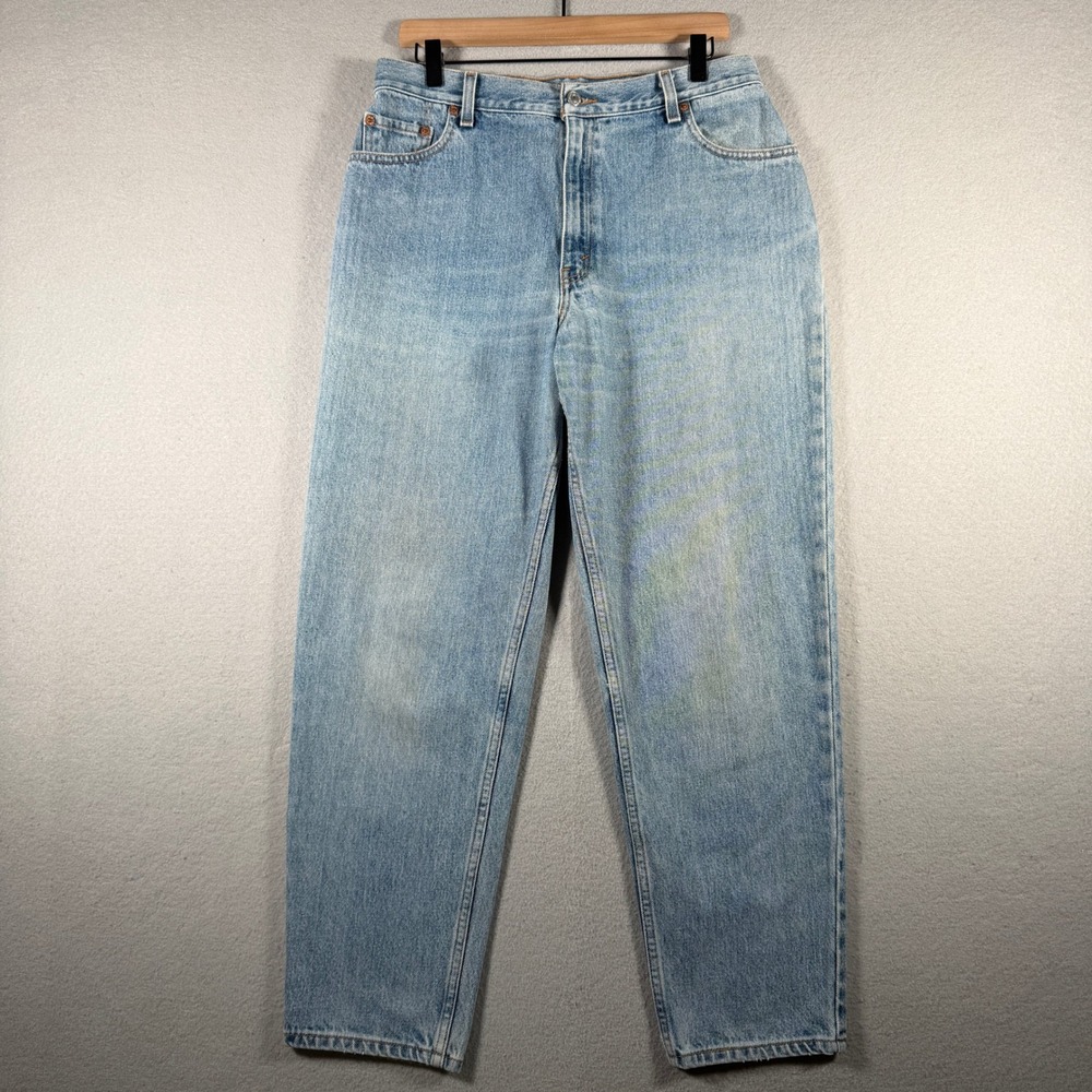 Levis 550 Vintage Relaxed Fit Tapered Leg Light Wash Blue Jeans 14 MIS S